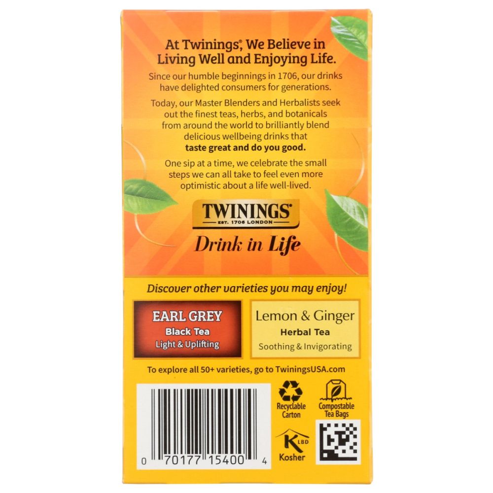 TWINING TEA: Classics Lady Grey Tea, 20 Tea Bags, 1.41 oz