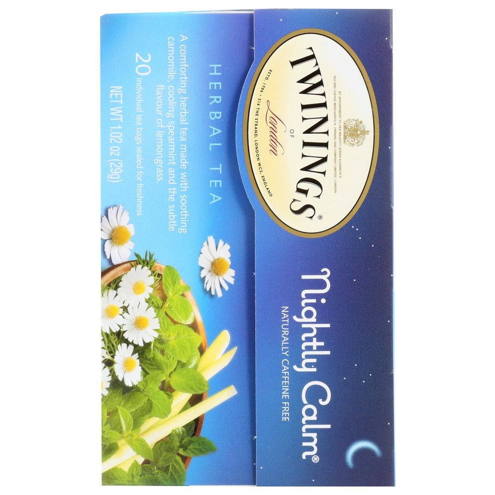 TWININGS: Herbal Tea Bedtime Blend Naturally Caffeine Free 20 bag, 1.02 oz