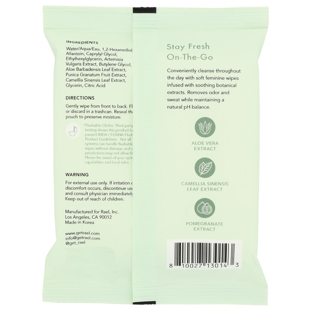 RAEL: Wipes Feminine Cleansing, 10 ea