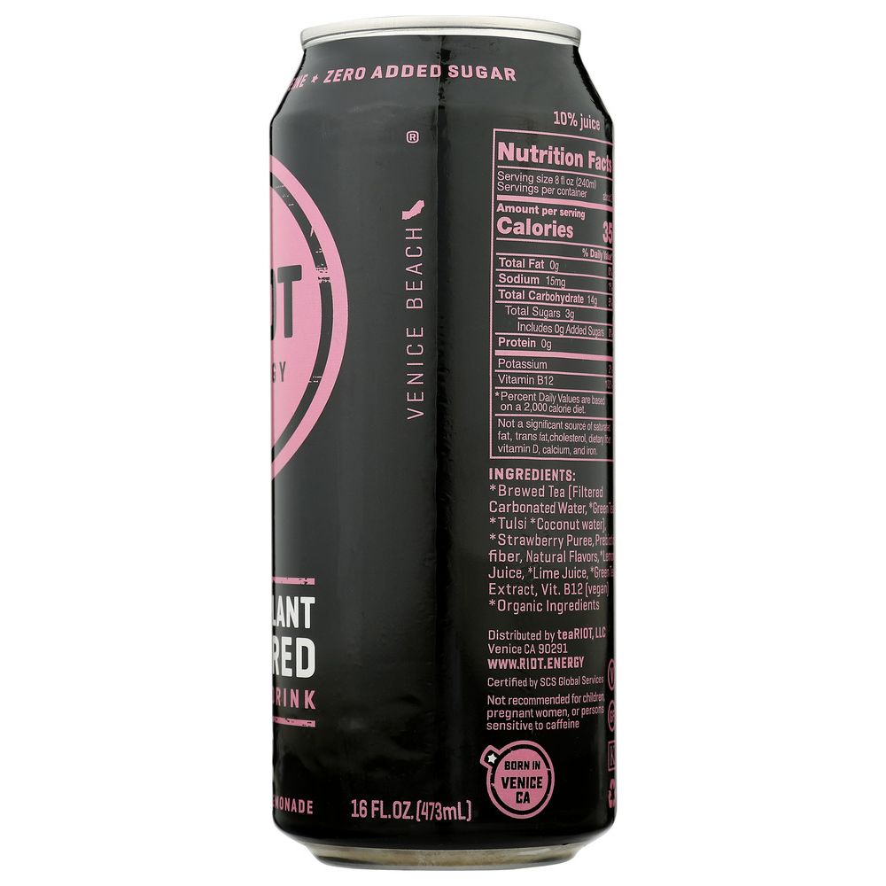 RIOT ENERGY: Drink Strawberry Lemonade Energy, 16 FO