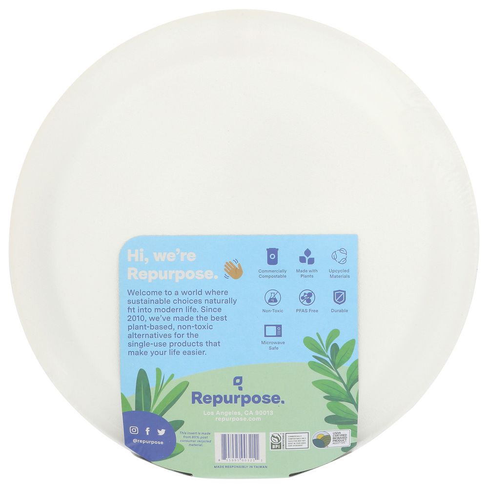 REPURPOSE: Compostable 10 Inches Plates, 20 pc