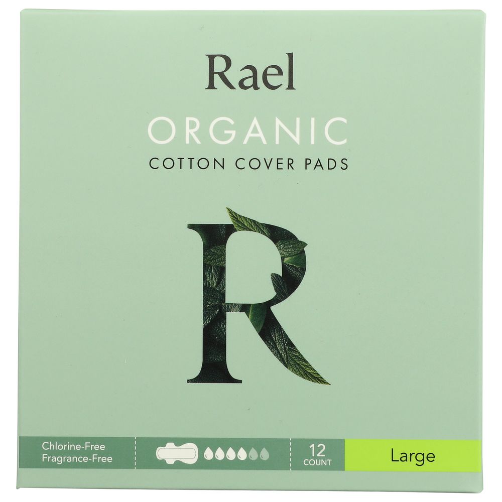 RAEL: Pads Cover Lg Cotton Org, 12 ea