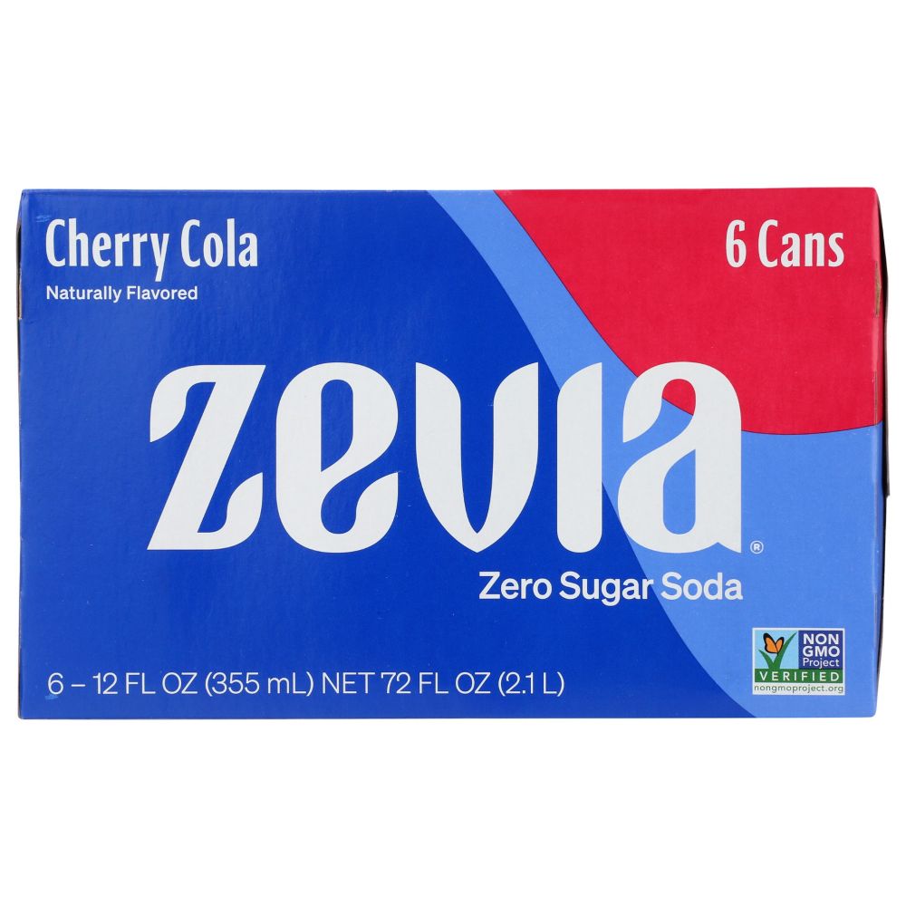 ZEVIA: Zero Calorie Soda Cherry Cola 6-12oz, 72 oz