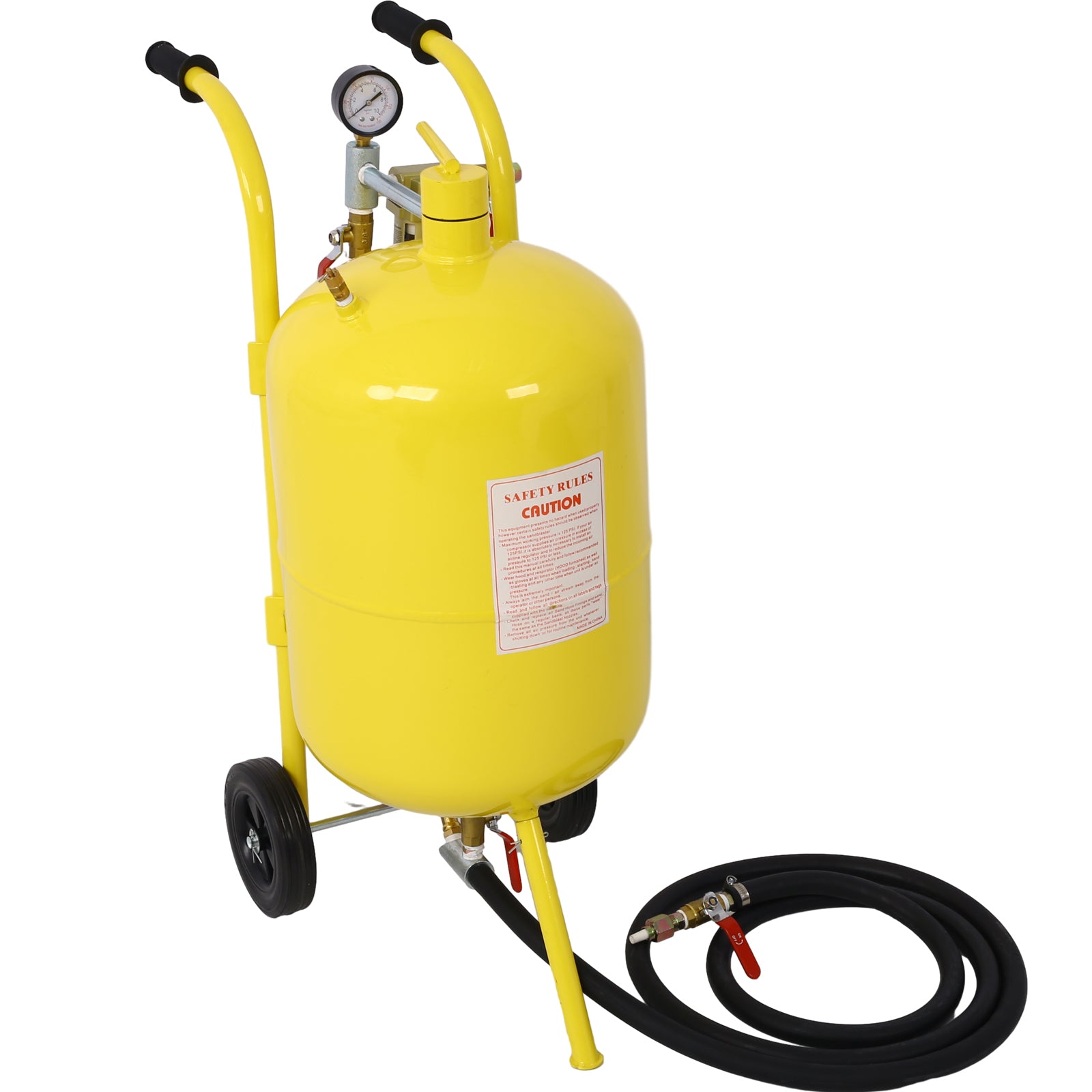 10Gal Pot Sandblaster, 125 Psi Pressure Sand Blasting Complete Kit for Paint, Stain, Rust Removal and Special Surface Treatment of Material