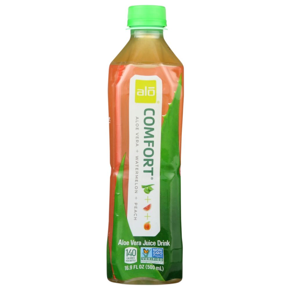 ALO: Comfort Aloe Vera Watermelon Peach Juice Drink, 16.9 fo