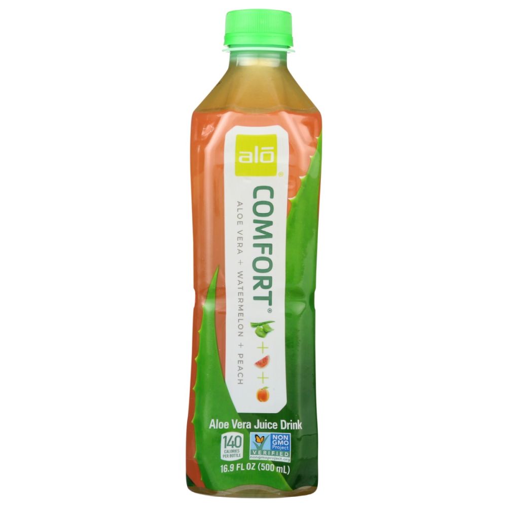 ALO: Comfort Aloe Vera Watermelon Peach Juice Drink, 16.9 fo