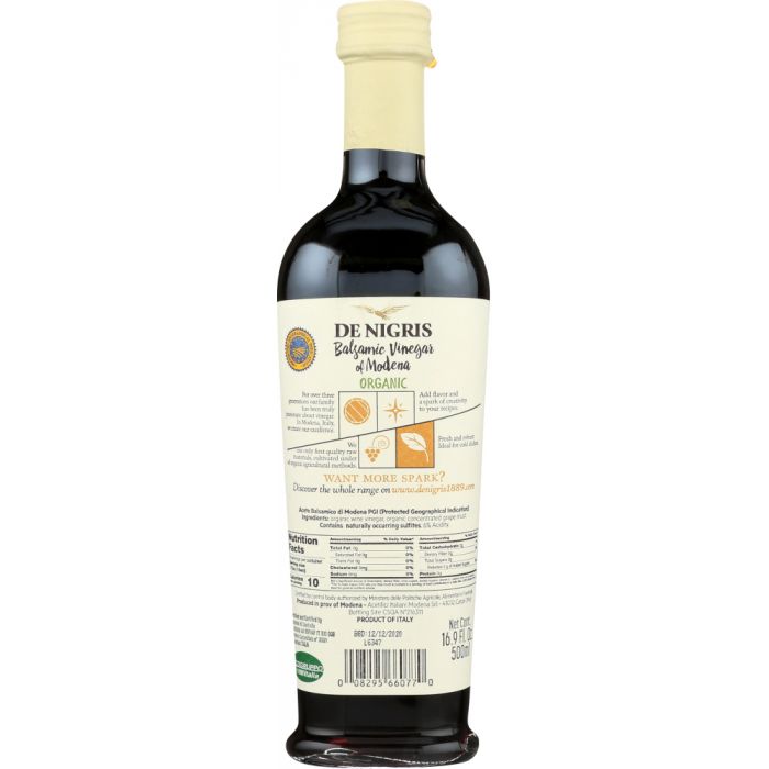 DE NIGRIS: Organic Balsamic Vinegar 25%, 16.9 oz