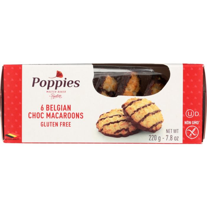 POPPIES: Chocolate Drizzled Gluten-Free Macaroons, 7.8 Oz