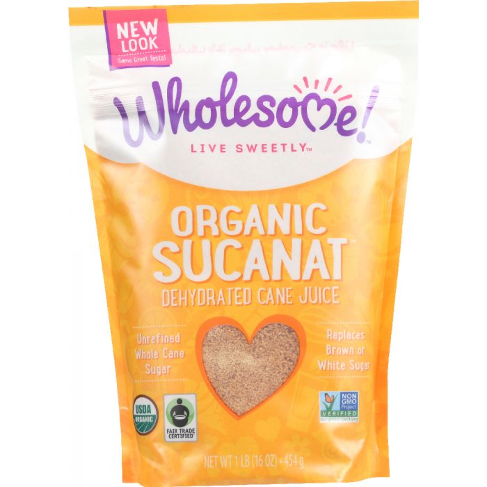 WHOLESOME: Sucanat Organic Whole Cane Sugar, 16 oz