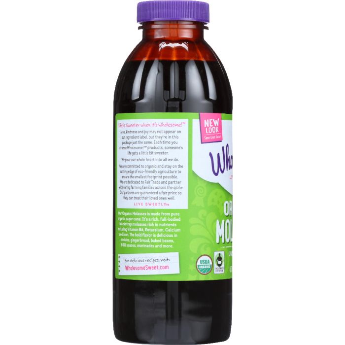 WHOLESOME SWEETENERS: Organic Molasses Unsulphured, 16 oz