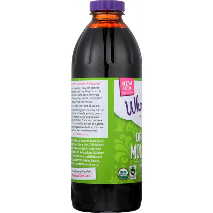 WHOLESOME SWEETENERS: Organic Molasses Unsulphured, 32 oz