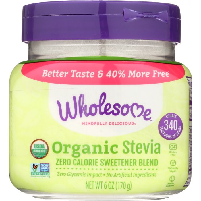 WHOLESOME SWEETENERS: Organic Stevia Jar, 6 oz