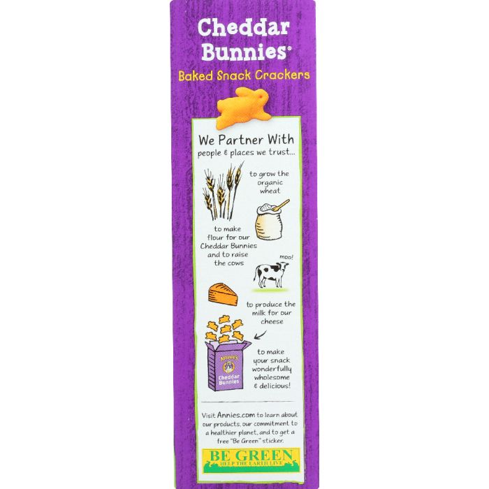 ANNIE'S HOMEGROWN: Cheddar Bunnies Baked Snack Crackers Original, 7.5 Oz