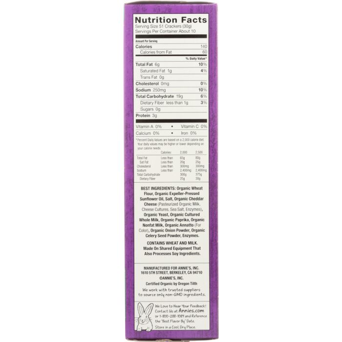 ANNIES HOMEGROWN: Organic Cheddar Bunnies Snack Crackers, 11.25 oz