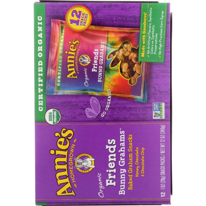 ANNIES HOMEGROWN: Organic Friends Bunny Grahams Baked Snacks 12 Pack, 12 oz