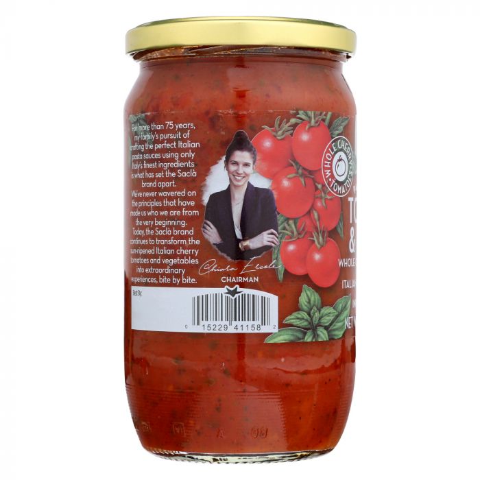 SACLA: Whole Cherry Tomatoes & Basil Pasta Sauce, 24 oz