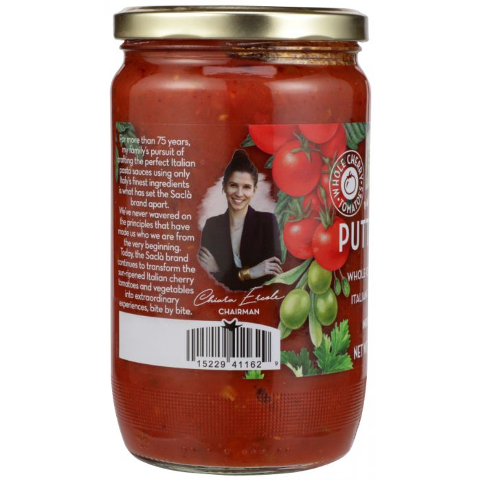 SACLA: Whole Cherry Tomatoes Puttanesca Pasta Sauce, 24 oz