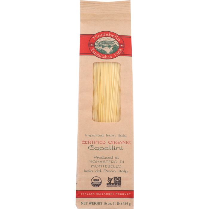 MONTEBELLO: Organic Capellini Pasta, 16 oz