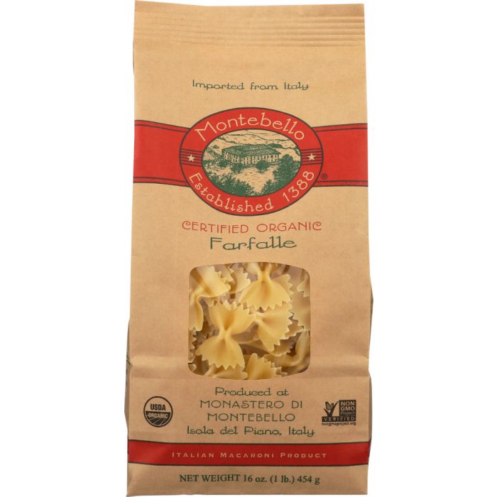 MONTEBELLO: Farfalle Organic Pasta, 16 oz