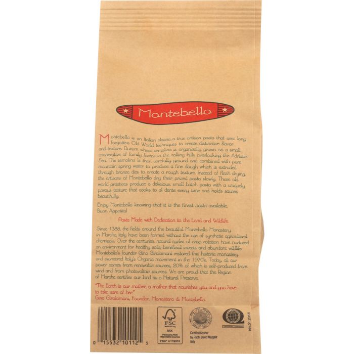 MONTEBELLO: Pasta Torchiette Organic, 16 oz