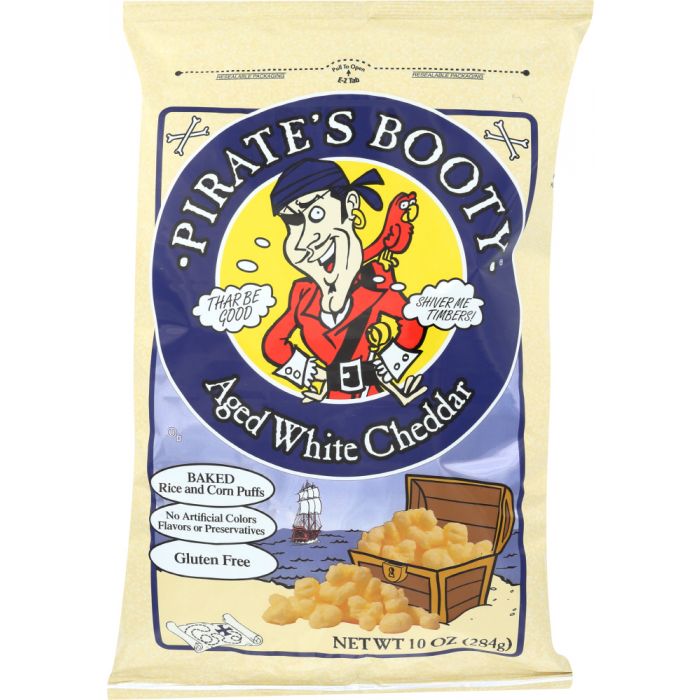 PIRATE BRANDS: Puffs Pirate Booty Cheddar White, 10 oz