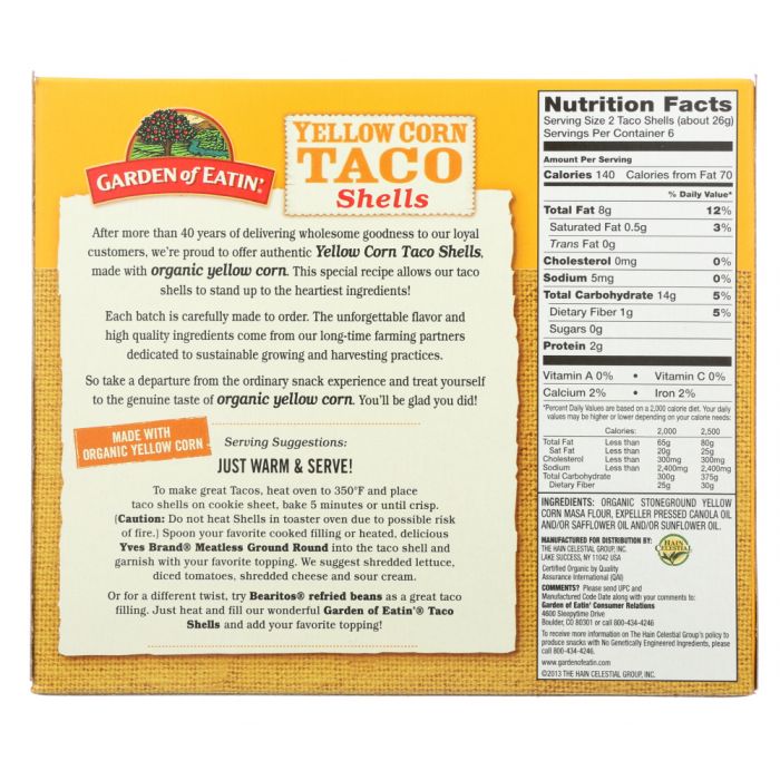 GARDEN OF EATIN: Yellow Corn Taco Shells, 5.5 oz