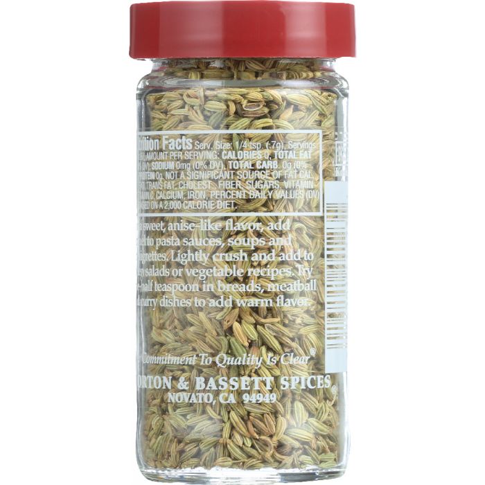 MORTON & BASSETT: Fennel Seed, 1.9 oz