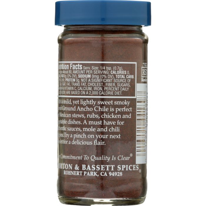 MORTON & BASSETT: Ground Ancho Chili Powder, 2.3 oz