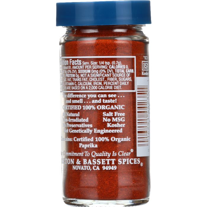 MORTON & BASSETT: Organic Paprika, 2 Oz