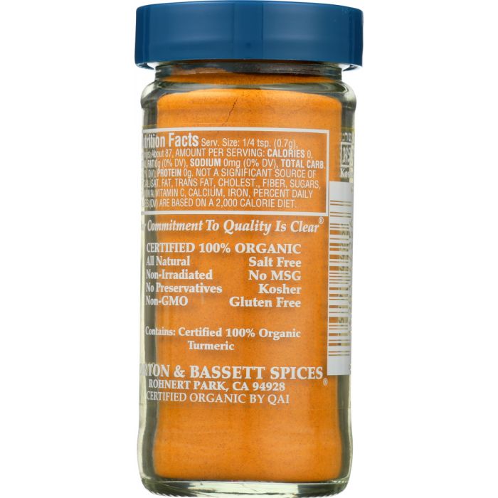 MORTON & BASSETT: Turmeric 100% Organic, 2.2 oz