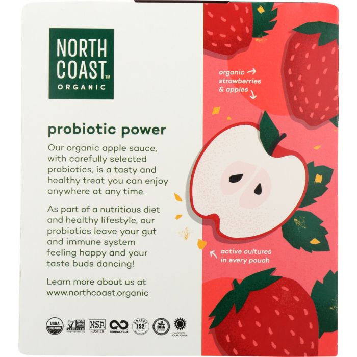 NORTH COAST: Apple Sauce Srawberry Probiotic, 12.8 oz