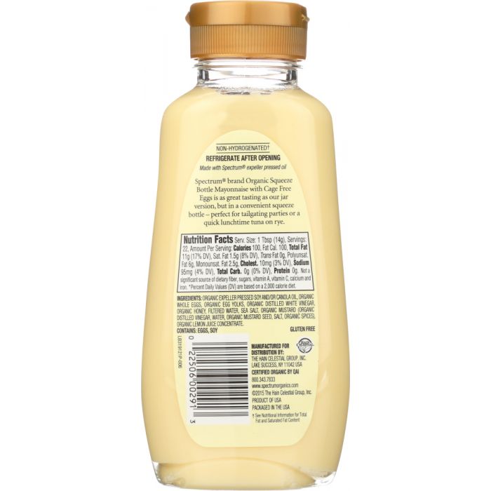 SPECTRUM CULINARY: Organic Mayonnaise, 11.25 oz