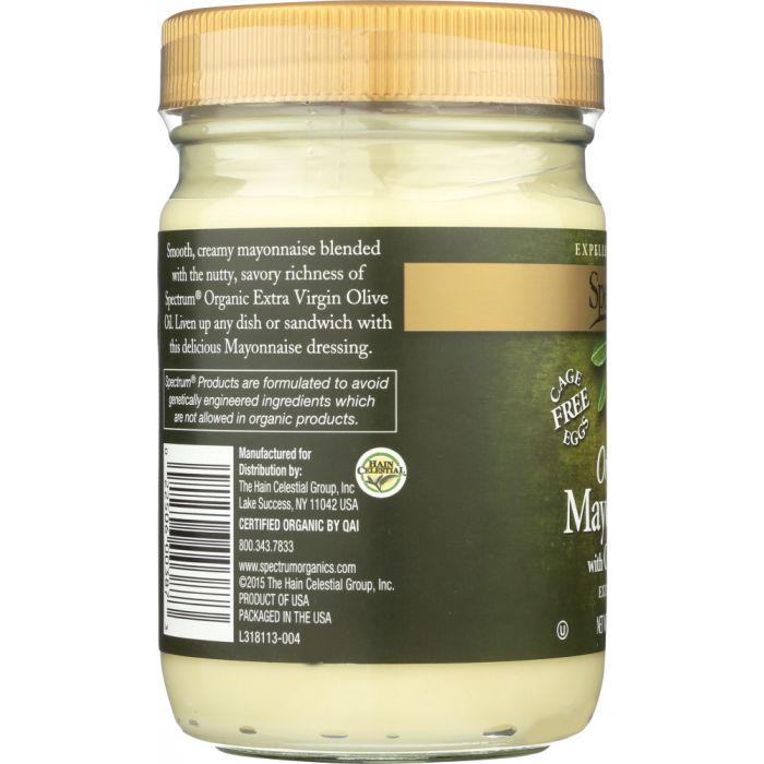 SPECTRUM NATURALS: Organic Mayonnaise with Olive Oil, 12 oz