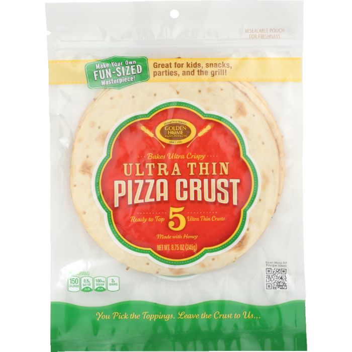 GOLDEN HOME: Ultra Crispy and Ultra Thin Pizza Crust 7-Inch, 8.75 oz