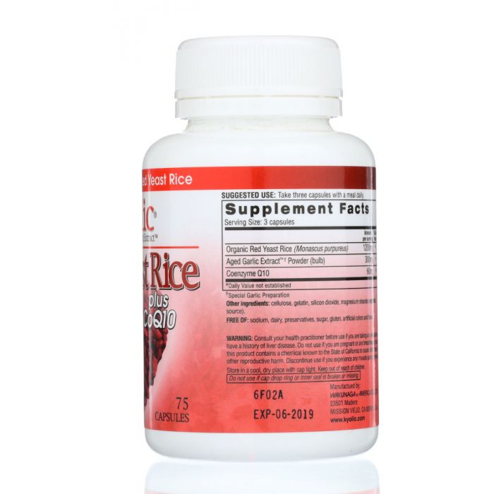 KYOLIC: Aged Garlic Extract Red Yeast Rice Plus CoQ10, 75 capsules