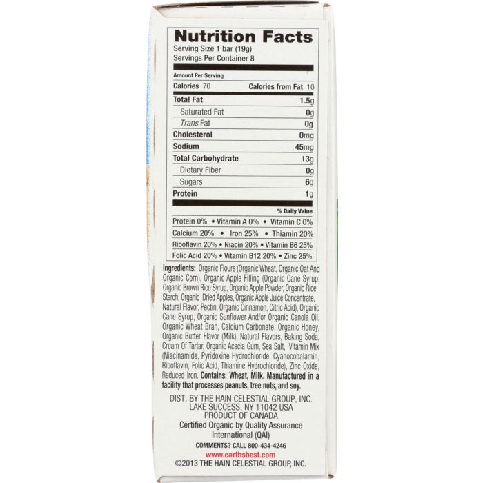 EARTH'S BEST: Organic Sunny Days Snack Bars Apple, 5.3 oz