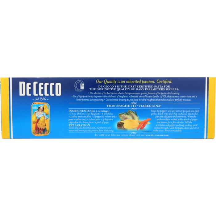 DE CECCO: Pasta Spaghetti Thin, 16 oz