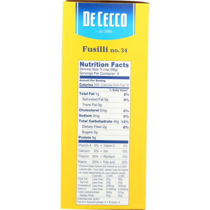 DE CECCO: Fusilli Pasta No. 34 Pasta, 16 oz