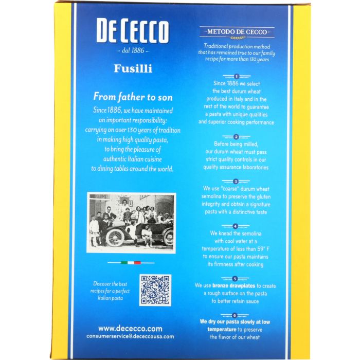 DE CECCO: Fusilli Pasta No. 34 Pasta, 16 oz