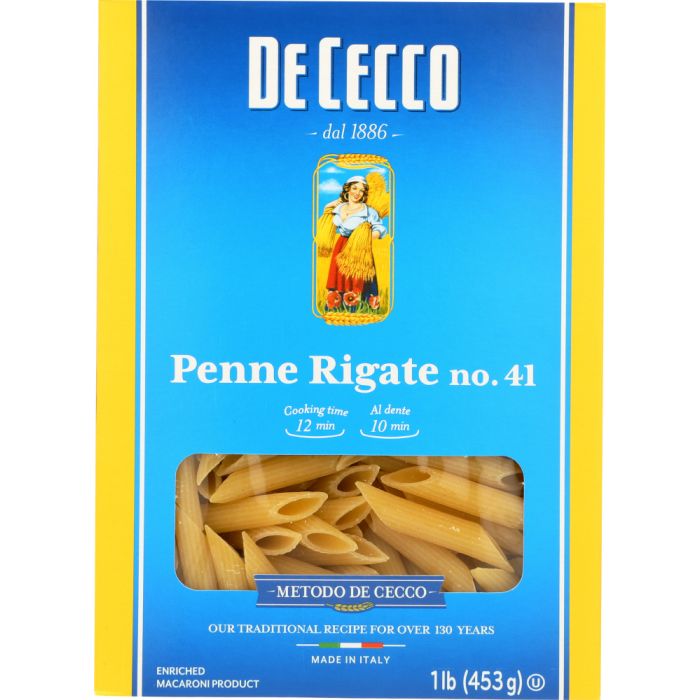 DE CECCO: #41 Penne Rigate Pasta, 16 oz