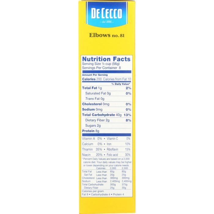 DE CECCO: Pasta Elbows, 16 oz