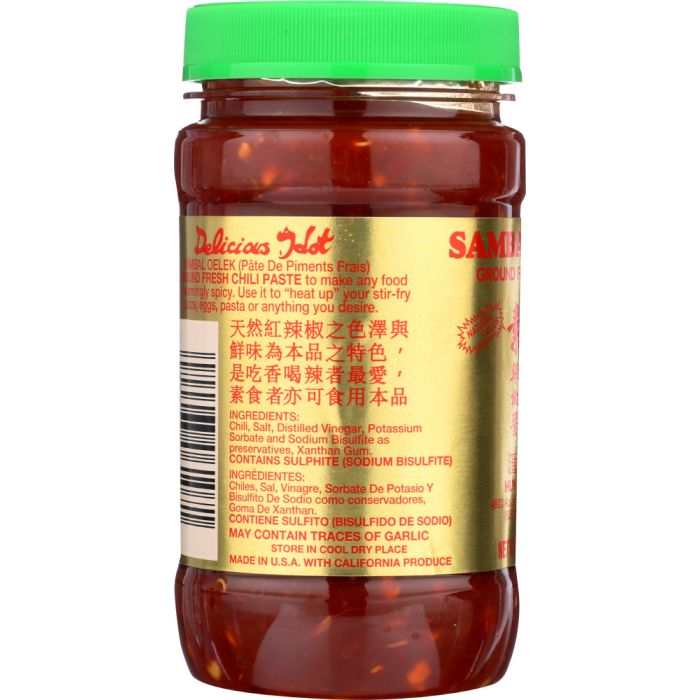 HUY FONG: Sambal Oelek Ground Fresh Chili Paste, 8 oz