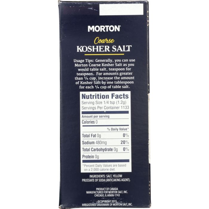 MORTON: Coarse Kosher Salt, 48 oz