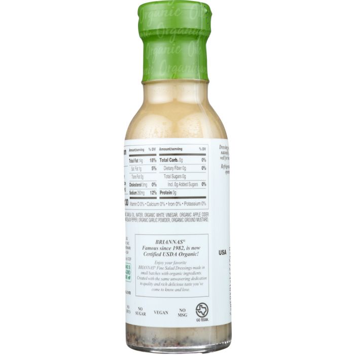 BRIANNAS: Organic Real French Vinaigrette Dressing, 10 oz