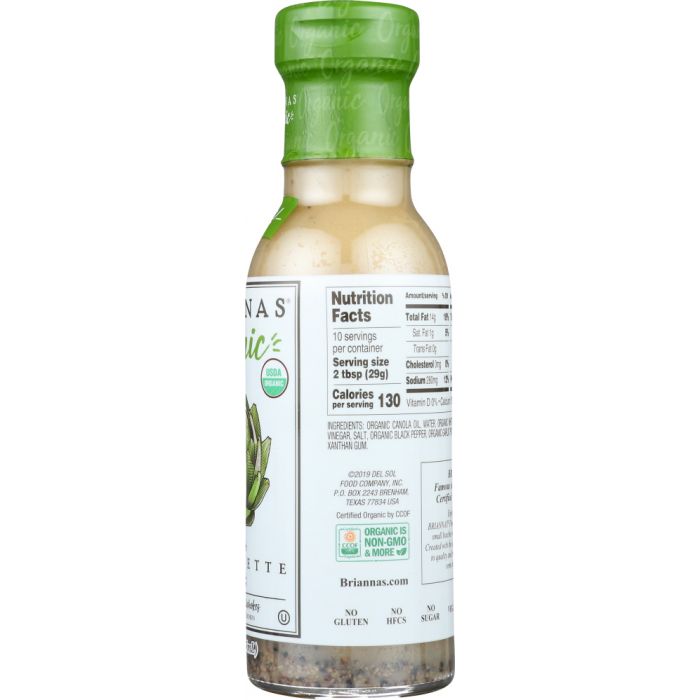 BRIANNAS: Organic Real French Vinaigrette Dressing, 10 oz