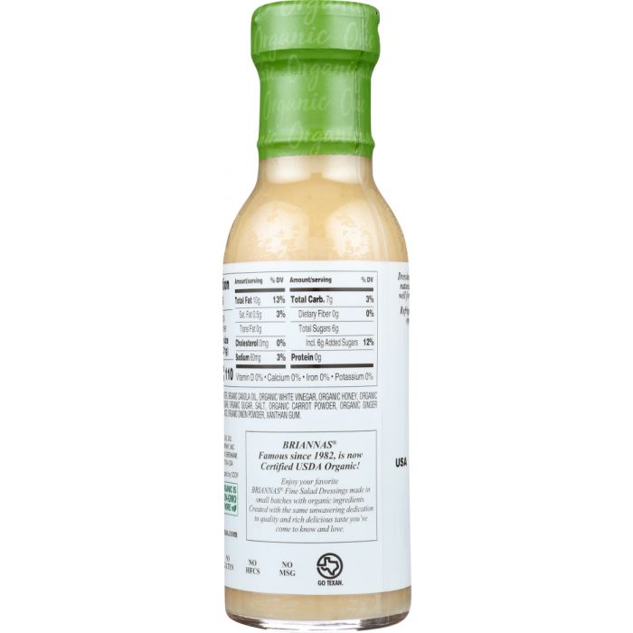 BRIANNAS: Dressing Honey Ginger Vinaigrette, 10 oz