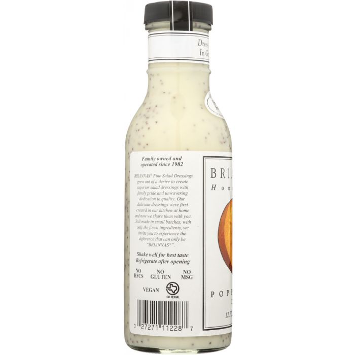 BRIANNAS: Home Style Dressing Rich Poppy Seed, 12 oz