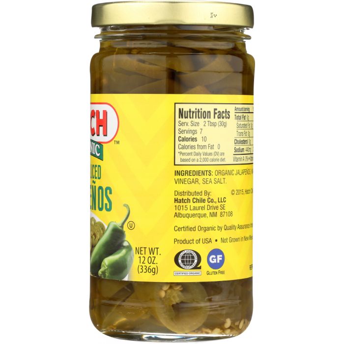 HATCH: Organic Nacho Sliced Jalapenos, 12 oz