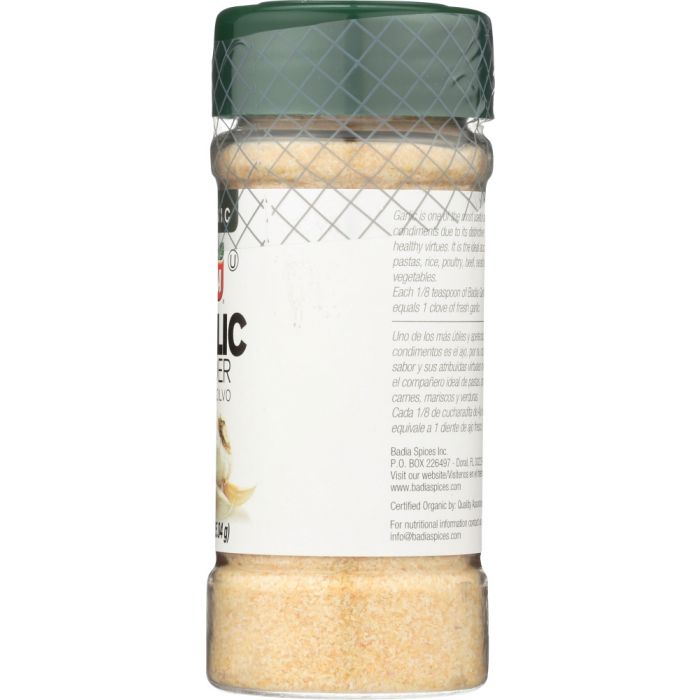 BADIA: Organic Garlic Powder, 3 oz