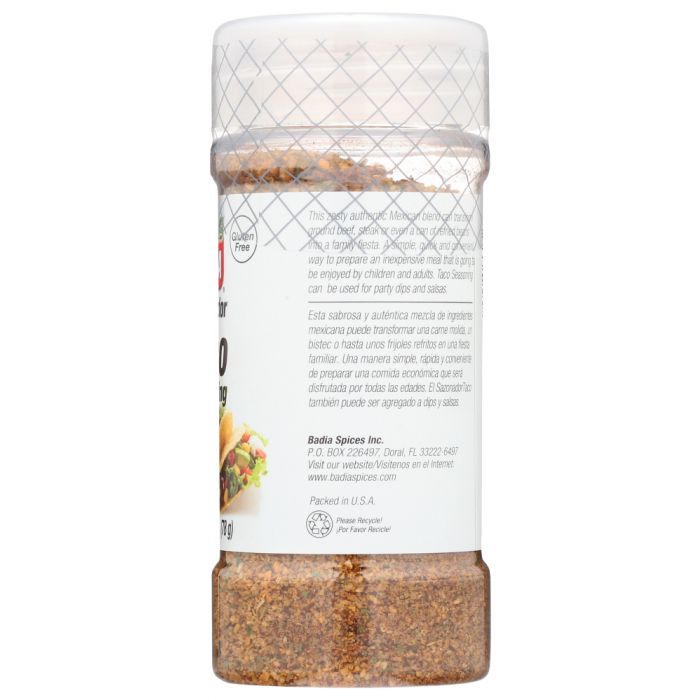 BADIA: Taco No MSG Seasoning, 2.75 oz